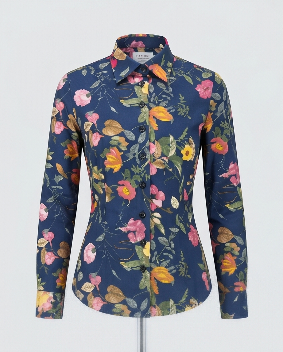 Figure-Flattering Floral: Women's 100% Cotton Extra Slim Fit Shirt