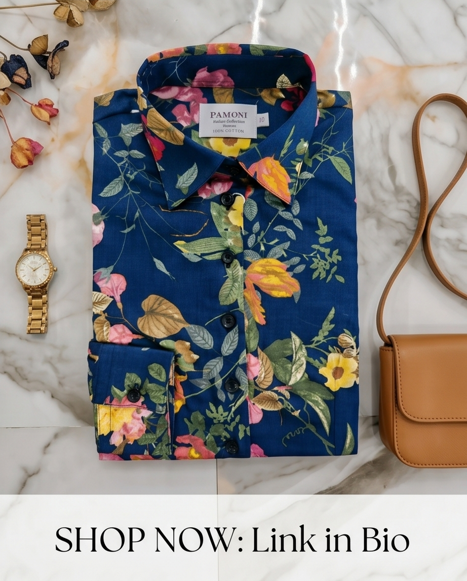 Figure-Flattering Floral: Women's 100% Cotton Extra Slim Fit Shirt