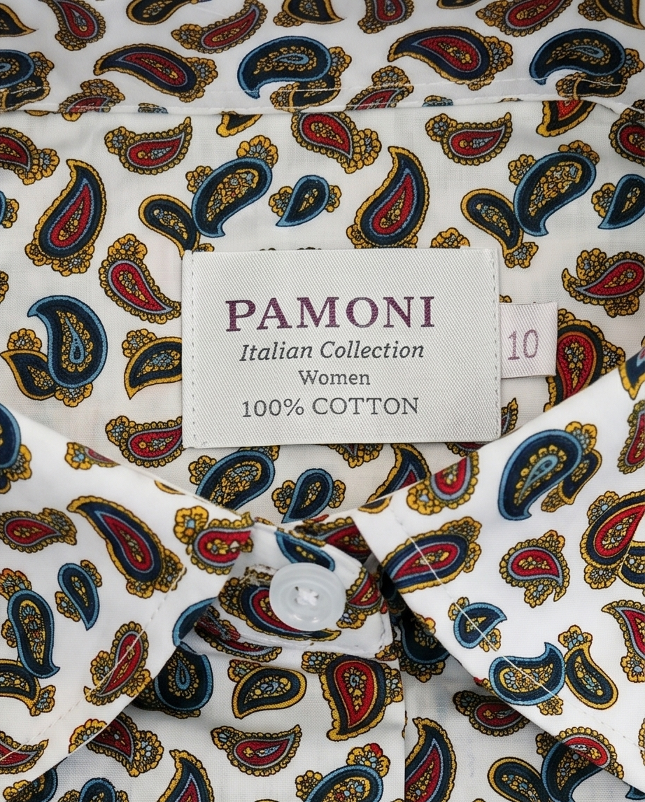 Classic Paisley Print Fitted Cotton Shirt