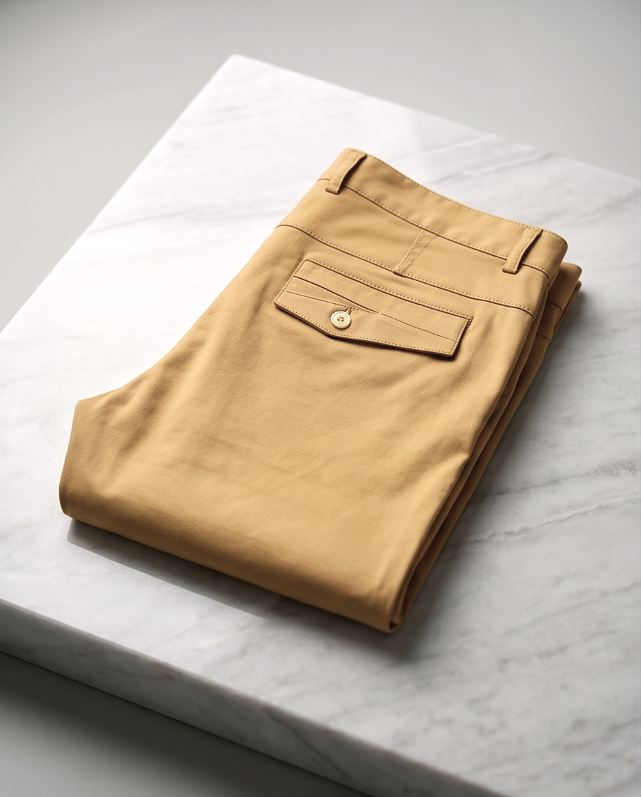 Beige Slim-Fit Stretch Chino – 100% Cotton