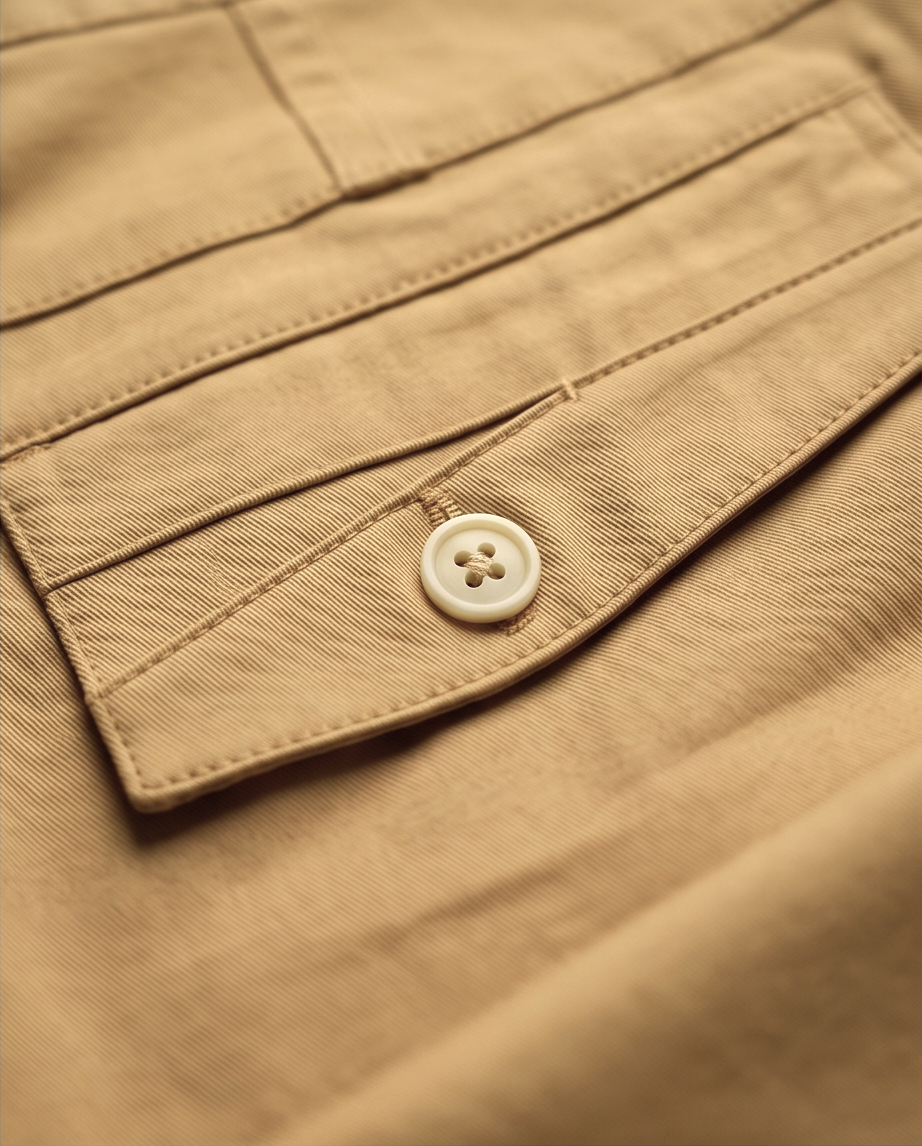 Beige Slim-Fit Stretch Chino – 100% Cotton
